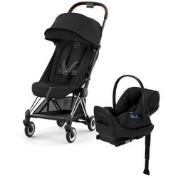 Cybex COYA Compact Stroller + Cloud G Lux SensorSafe Travel System Bundle - Chrome / Sepia Black / M