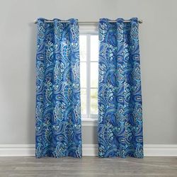 Wide Width BH Studio Microfiber Grommet Panel by BH Studio in Navy Paisley (Size 50" W 96" L)