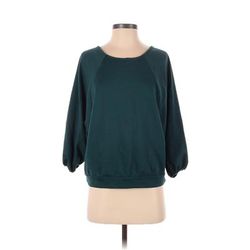 Good Luck Gem Sweatshirt: Teal Tops - Women's Size Small