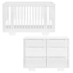 Babyletto Yuzu 8-in-1 Convertible Crib + 6-Drawer Dresser Bundle - White