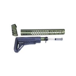 Guntec USA AR .308 Honeycomb Series Gen 2 Complete Furniture Set Green HC-SET-G2-308-GREEN