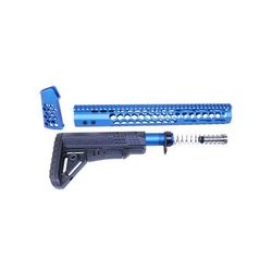 Guntec USA AR .308 Honeycomb Series Gen 2 Complete Furniture Set Blue HC-SET-G2-308-BLUE