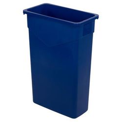 Carlisle 34202314 Trimline 23 gal Multiple Materials Recycle Bin - Indoor, Rectangular, Helper Handles, Blue