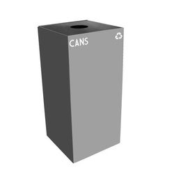 Witt 32GC01-SL 32 gal Cans Recycle Bin - Indoor, Fire Resistant, Hole Opening, Slate, Gray