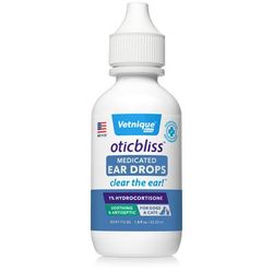 Oticbliss Medicated Ear Drops for Dogs & Cats with Hydrocortisone, 1.8 fl. oz., 1.55 IN