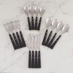 Martha Stewart 16-PC Flatware Set by Martha Stewart in Black