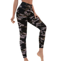 CUHAKCI Camouflage Printed Women Leggings Fitness Leggins Gym High Elastic Skinny Army Green Jegging Sport Pencil Pants New