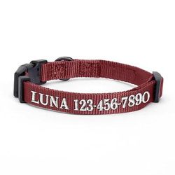 Solid Personalized Dog Collar, Marsala Brown, X-Small
