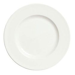 Libbey 905356966 10 1/2" Round Plate, Wide Rim, Slenda Pattern & Shape, Royal Rideau Body, White