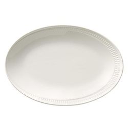 Libbey 968001008 13-1/4" x 9" Oval Zipline Platter - Porcelain, White, 1 Dozen