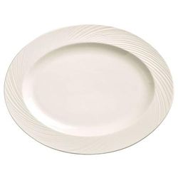 Libbey BO-1122 13 1/4" x 10 1/4" Oval Basics Orbis Platter - Porcelain, Bright White