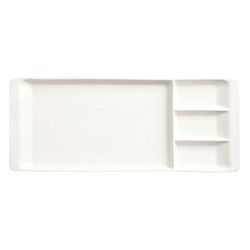Libbey BW-3331 15 1/4" x 6 1/4" Rectangular Chef's Selection Platter - Porcelain, Ultra Bright White