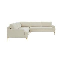 Serena Cream Velvet L-Sectional - REN-L05110-SEC