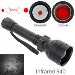 T50 Long Range Infrared Zoomable 10W IR 940nm LED Range Radiation Flashlight with Night Vision for Hunting Torch