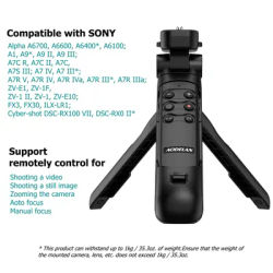 Wireless Grip Tripod Remote Control Vlogging Tripod YouTube TikTok for Sony a6700 a7RV a7IV ZV-1 ZV-E10 a7C a1 a9 RX100M7 RX0II
