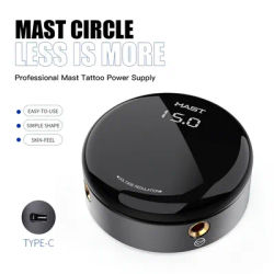 Mast Tattoo Circle Round OLED Power Supply for Rotary Tattoo Machines Supplies Power Supply Tattoo