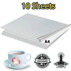 10Sheet Silver Printable Vinyl Sticker Paper A4 Printer Copy Paper Transparent White Sticker Paper DIY Crafts for Inkjet Printer