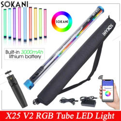 Sokani X25 RGB LED Video Light Handheld Tube Wand Stick CTT Photography Lighting 3000mAh APP Control