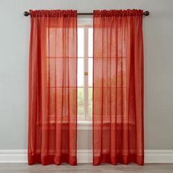 Wide Width BH Studio Crushed Voile Rod-Pocket Panel by BH Studio in Spice (Size 51" W 108"L) Window Curtain