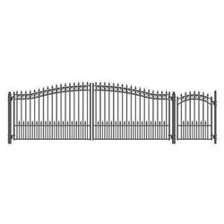 ALEKO Steel Dual Prague Style Driveway 16 ft Gate with Pedestrian Gate - 16 ft x 6 ft / 5 ft x 4 ft