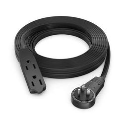 Maximm Cable Original Style 360° Rotating Flat Plug Extension Cord (15', Black) ADW-360-3315-B