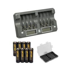 Watson 8-Bay Rapid Charger Kit with AA MX NiMH Rechargeable Batteries (2550mAh, 8- 8LCD-AAK