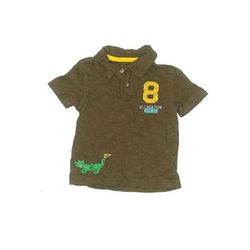 Cherokee Short Sleeve Polo Shirt: Green Tops - Size 12 Month