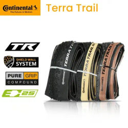 Continental Terra Trail 700x40C 45 50C Tubeless Ready Road Bicycle Tire Black/Cream/Brown 3/180 TPI Folding Tyre Nobox Pure Grip