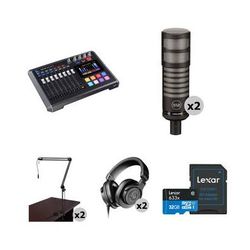 TASCAM Mixcast 4 Two-Person Podcast Value Kit with Limelight Mic, Boom Arm, and He MIXCAST 4