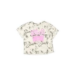 Forever 21 Short Sleeve T-Shirt: White Paint Splatter Print Tops - Kids Girl's Size Large