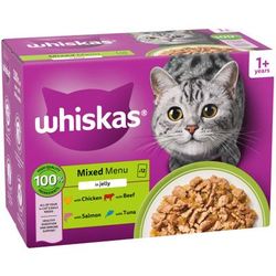 40x85g Mixed Menu in Jelly 1+ Adult Whiskas Wet Cat Food