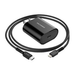 Galvanox 18W USB Type-C PD/QC Wall Charger with Lightning Cable (Black) GLV/CH325