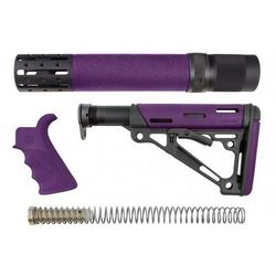 Hogue AR15/M16 Kit Finger Groove Beavertail Grip Rifle Length Forend w/ Accessories and OverMold Collapsible Buttstock w/ Mil-Spec Buffer Tube and