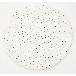 Poppyseed Play Extra Padded Round Play Mat - Black Squiggle Dot