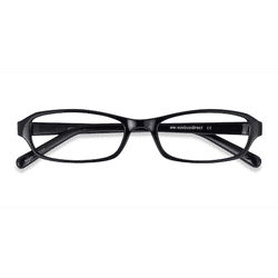 Unisex s rectangle Black Plastic Prescription eyeglasses - Eyebuydirect s Adept