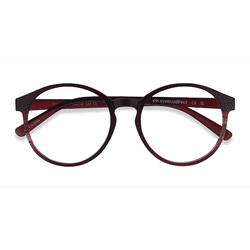 Female s round Matte Burgundy Plastic Prescription eyeglasses - Eyebuydirect s Delaware