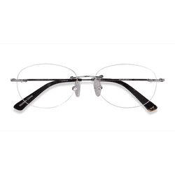 Unisex s oval Silver Metal Prescription eyeglasses - Eyebuydirect s Market