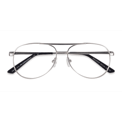 Unisex s aviator Matte Silver Metal Prescription eyeglasses - Eyebuydirect s Discover