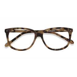 Unisex s rectangle Matte Tortoise Acetate Prescription eyeglasses - Eyebuydirect s Escape