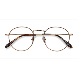 Unisex s round Coffee Metal Prescription eyeglasses - Eyebuydirect s Wistful