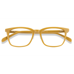Unisex s rectangle Yellow Acetate Prescription eyeglasses - Eyebuydirect s Etched