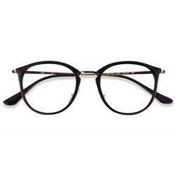 Female s round Black Gold Plastic, Metal Prescription eyeglasses - Eyebuydirect s Ray-Ban RB7140