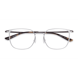 Unisex s square Light Silver & Gunmetal Aluminium Alloy,Titanium Prescription eyeglasses - Eyebuydirect s Density