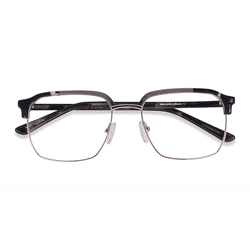 Male s rectangle Gray Striped & Gold Acetate, Metal Prescription eyeglasses - Eyebuydirect s Break