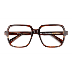 Unisex s square Brown Striped Acetate Prescription eyeglasses - Eyebuydirect s Saturday