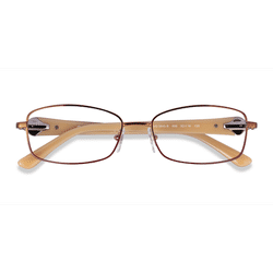 Female s rectangle Brown Pink Metal Prescription eyeglasses - Eyebuydirect s Vogue Eyewear VO3845B