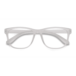 Unisex s square Frosted Clear Plastic Prescription eyeglasses - Eyebuydirect s Milo