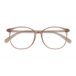 Unisex s round Champagne Plastic Prescription eyeglasses - Eyebuydirect s Lucia