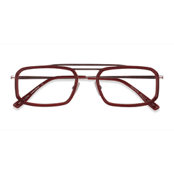 Male s rectangle Clear Red Gold Acetate,Metal Prescription eyeglasses - Eyebuydirect s Watson