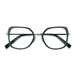 Unisex s geometric Green Silver Acetate,Metal Prescription eyeglasses - Eyebuydirect s Bourdon